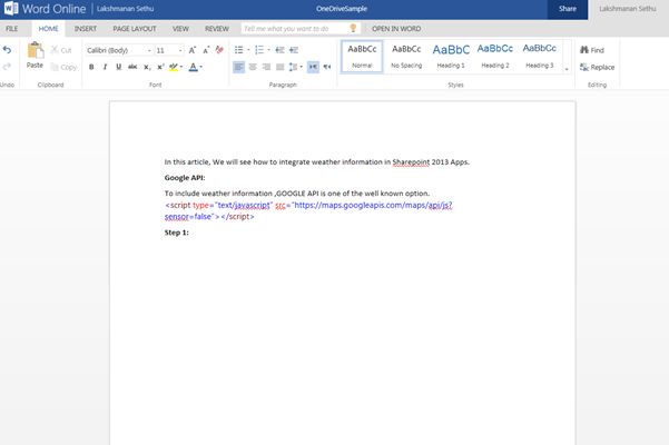 Word Document created